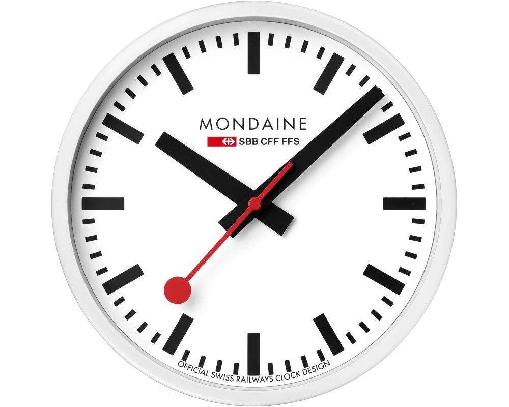 MONDAINE Wanduhr 250mm A990CLOCK10S weiss/schwarz