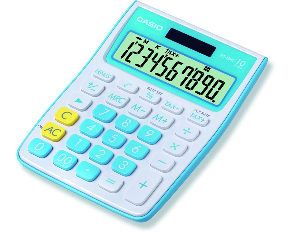 CASIO Tischrechner MS-10VC-BU blau