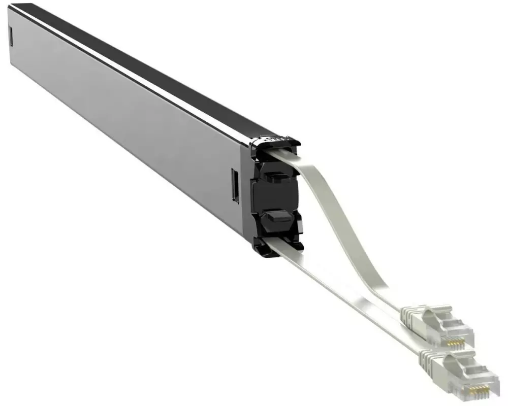 Patchbox Slimpatchkabel Kassette PLUS+ Cat 6A, STP, 2.5 m, Grau