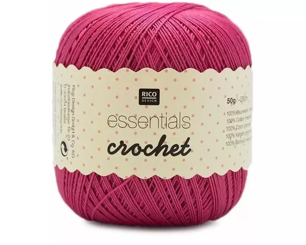 Rico Design Häkel- und Strickgarn Essentials Crochet 50 g, Pink