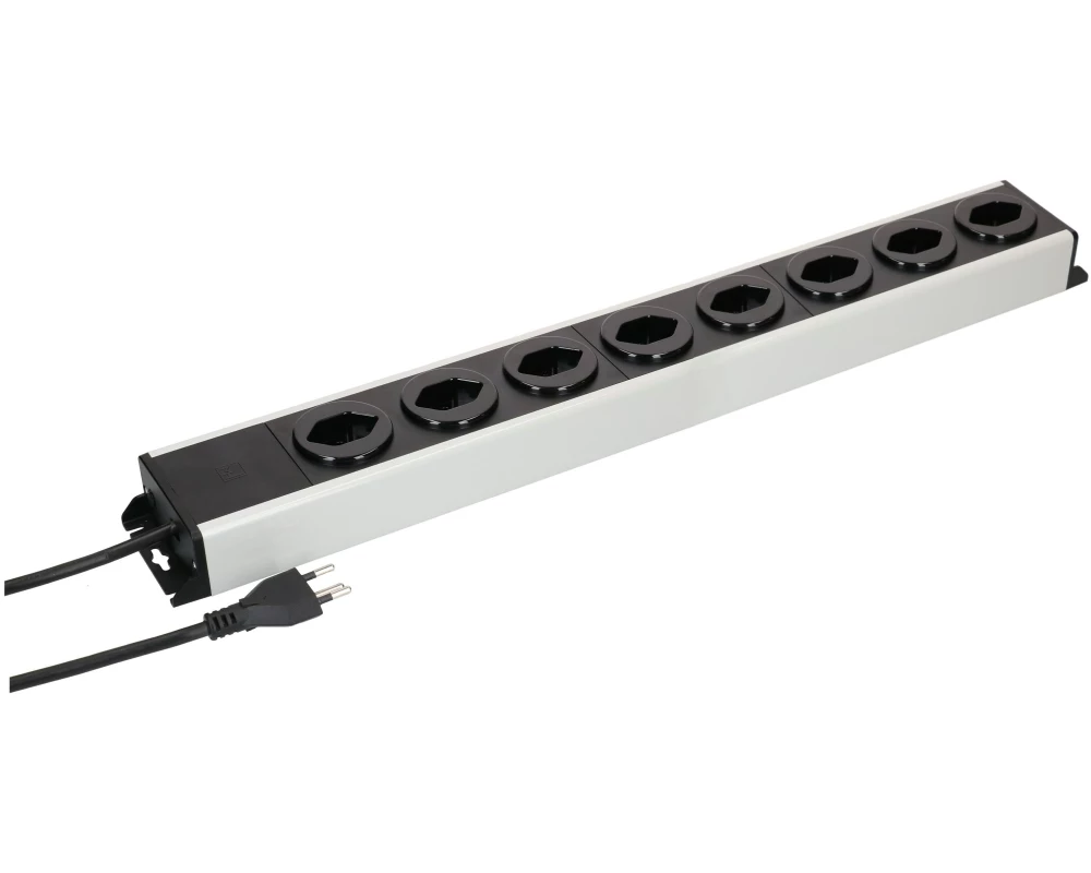 Max Hauri Steckdosenleiste Power Line 8x Typ 13 Grau/Schwarz