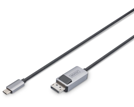 Digitus 1 m DisplayPort/USB-C A/V Cable for Audio/Video Device, Notebook, Monitor, TV, Projector