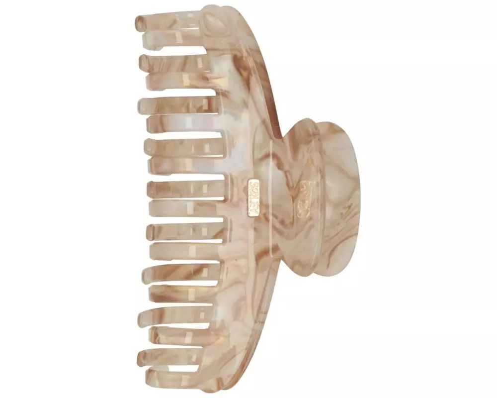 SOLEY Klemme gross oval Beige, 1 Stück