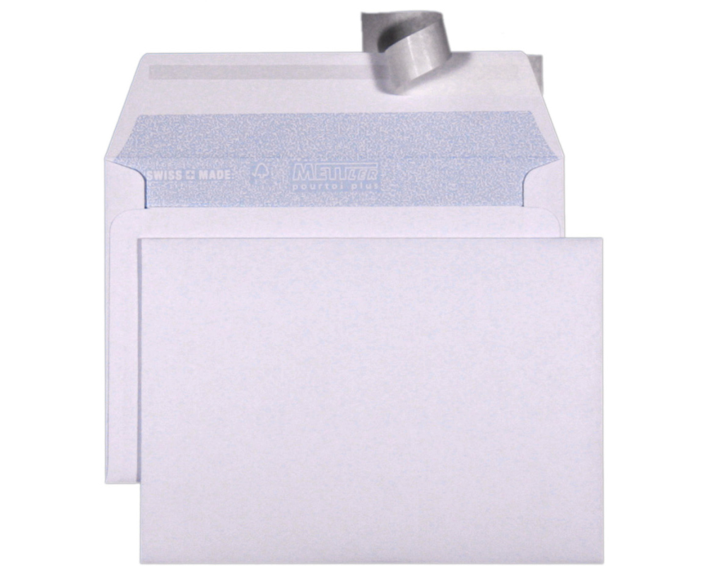 METTLER Couvert ohne Fenster C6 6066-80-S100 80g, ultraweiss 100 Stk.