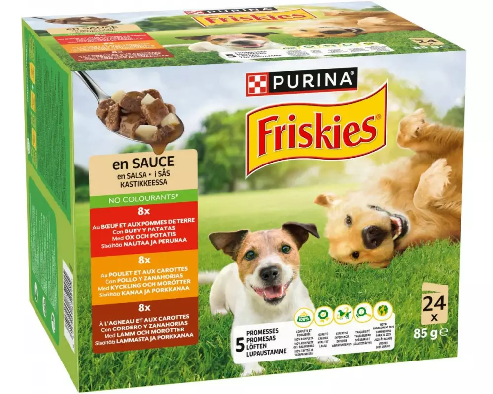 Purina Friskies Nassfutter Adult mit Rind, Huhn und Lamm 12 x 85 g