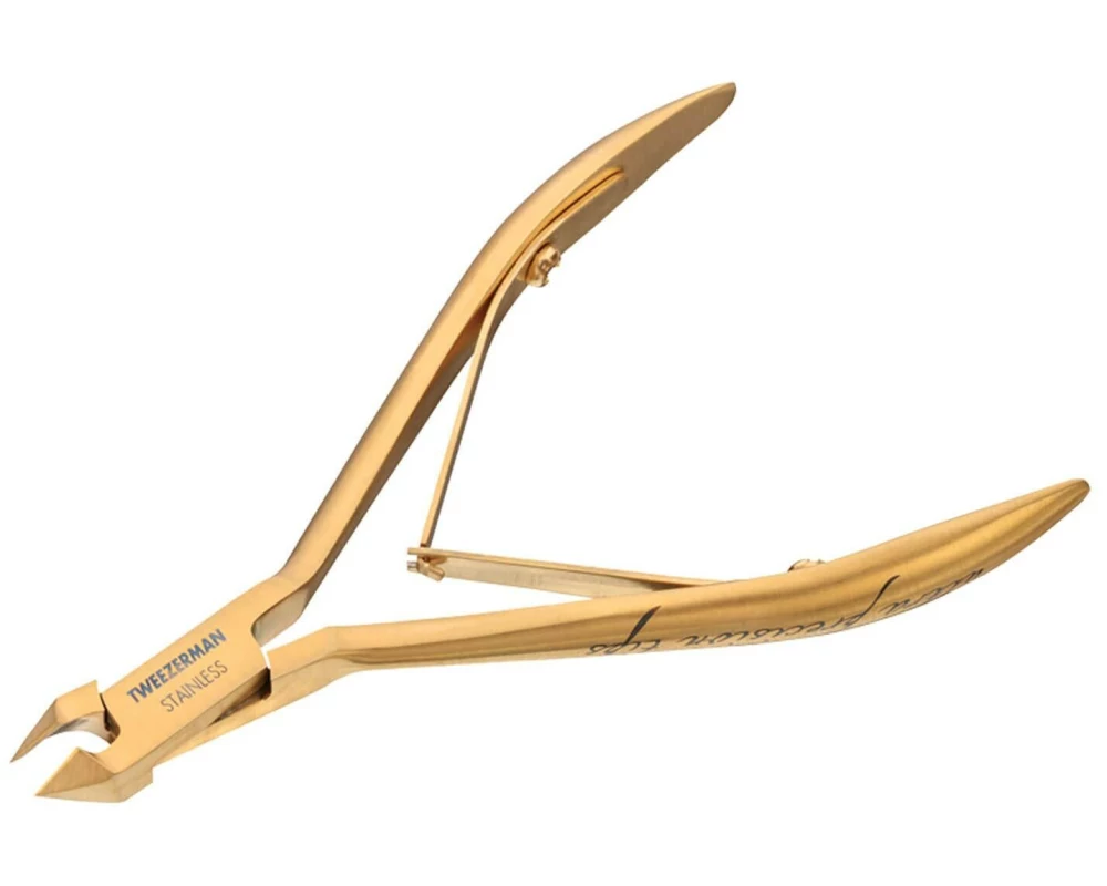 tweezerman Ultra Precision Nagelhautzange Gold Edelstahl beidhändig