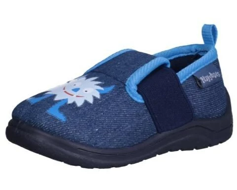 Playshoes Hausschuhe Monster Gr. 26/27, Jeansblau