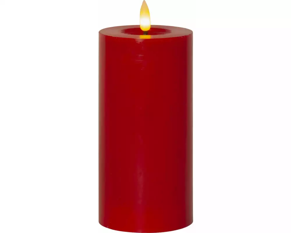 Star Trading LED-Kerze Pillar Flamme Flow, 17.5 cm, Rot