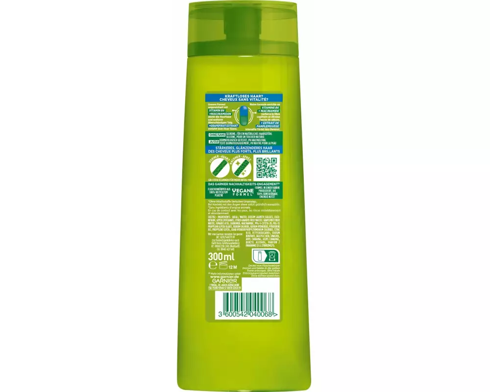 Garnier Shampoo Fructis Kraft Grapefruitextrakt, 300 ml