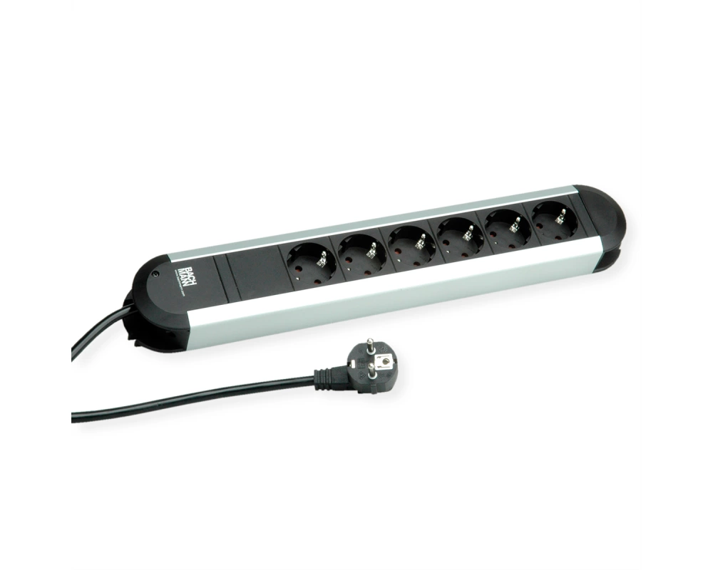 BACHMANN PRIMO Steckdosenleiste 6x Schutzkontakt, Aluminium, 1,75 m