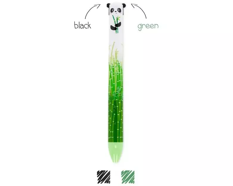 Legami Kugelschreiber 2-C Panda 1 mm, Grün/Schwarz