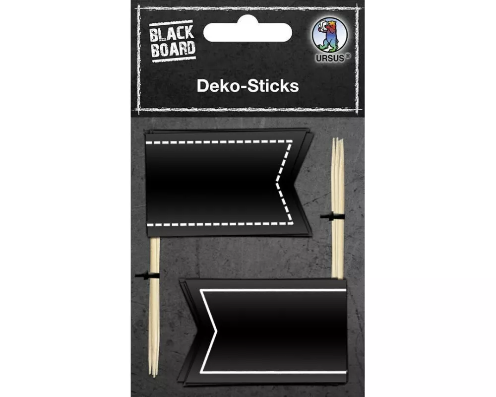 URSUS Papier-Set Dekosticks 10 Stück Schwarz/Weiss