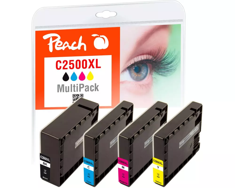 Peach Tinte Canon PGI-2500XL,Multi-Pack C, M, Y, BK