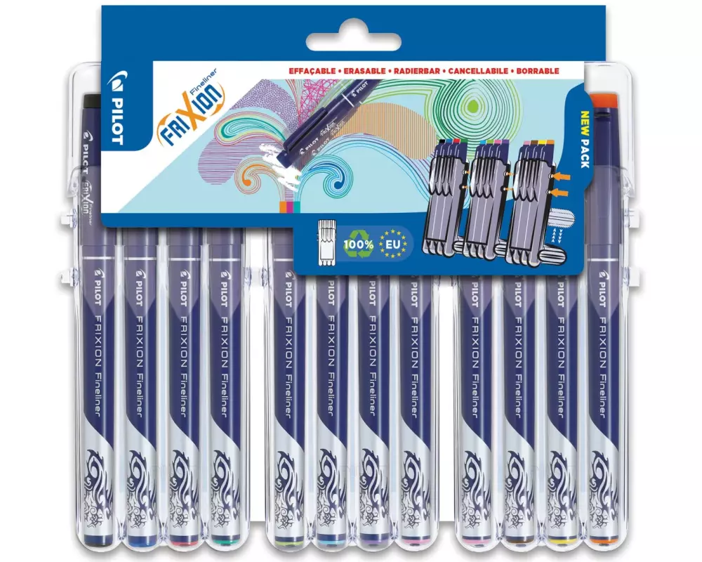 Pilot Fineliner FriXion Evolutive Set Feine Spitze, 12 Farben
