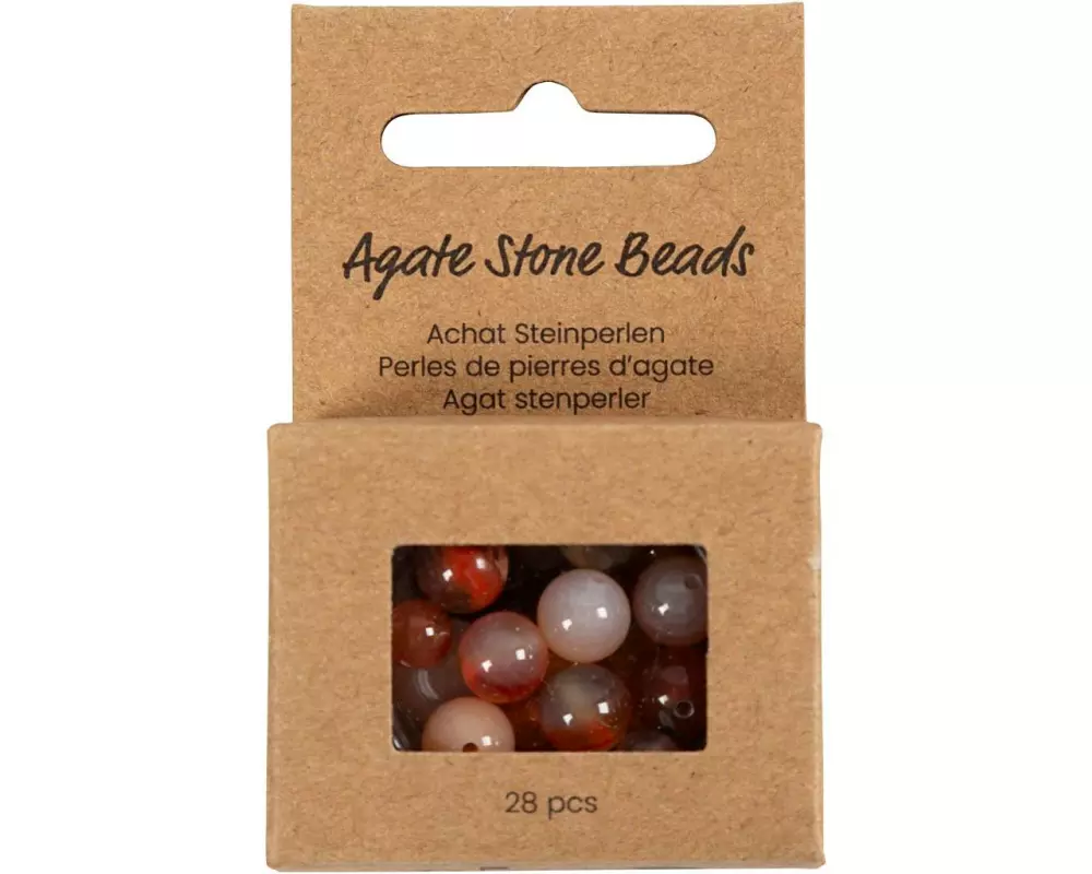 Creativ Company Perlen-Set Achatstein Hellbraun, 6-10 mm