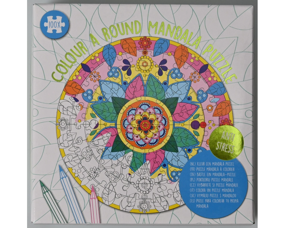 ROOST Mandala-Puzzle rund Flower PU91 rund, assortiert 25x25cm