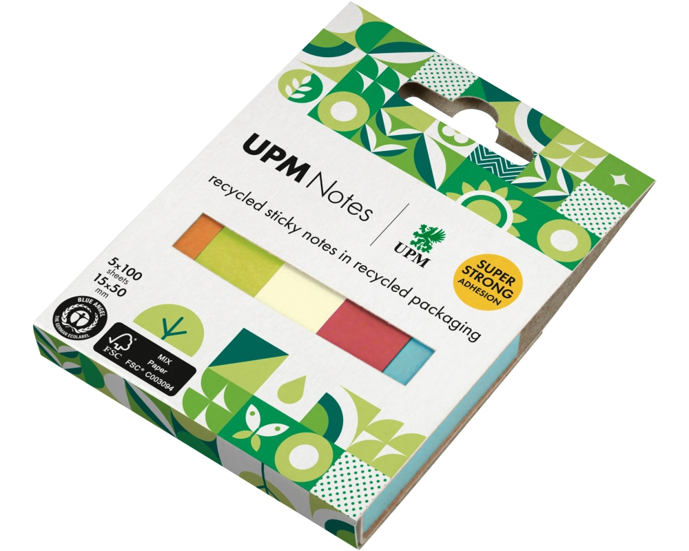 UPM Page Marker Recycling 15x50mm 5679-88UR-5 assortiert 5x100 Blatt