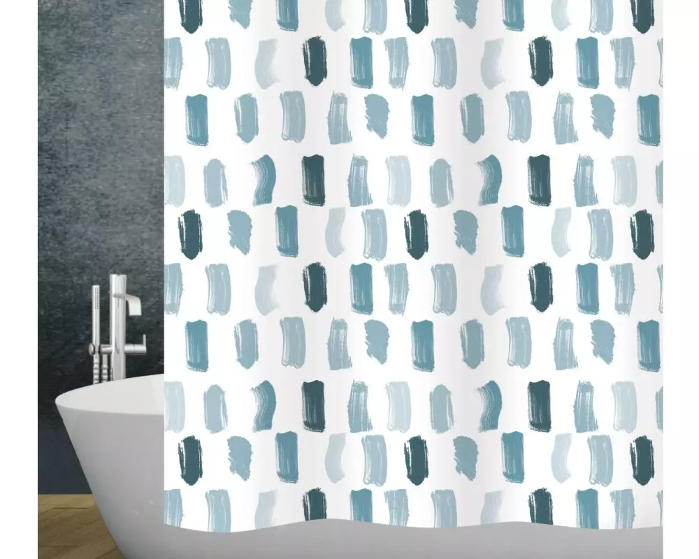 diaqua® Duschvorhang Paint Blue 180 x 200 cm, Blau/Weiss