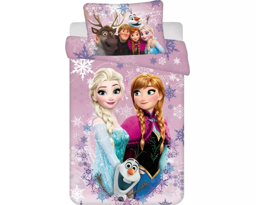 Jerry Fabrics Kinderbettwäsche Frozen Purple 100 x 135 cm + 40 x 60 cm