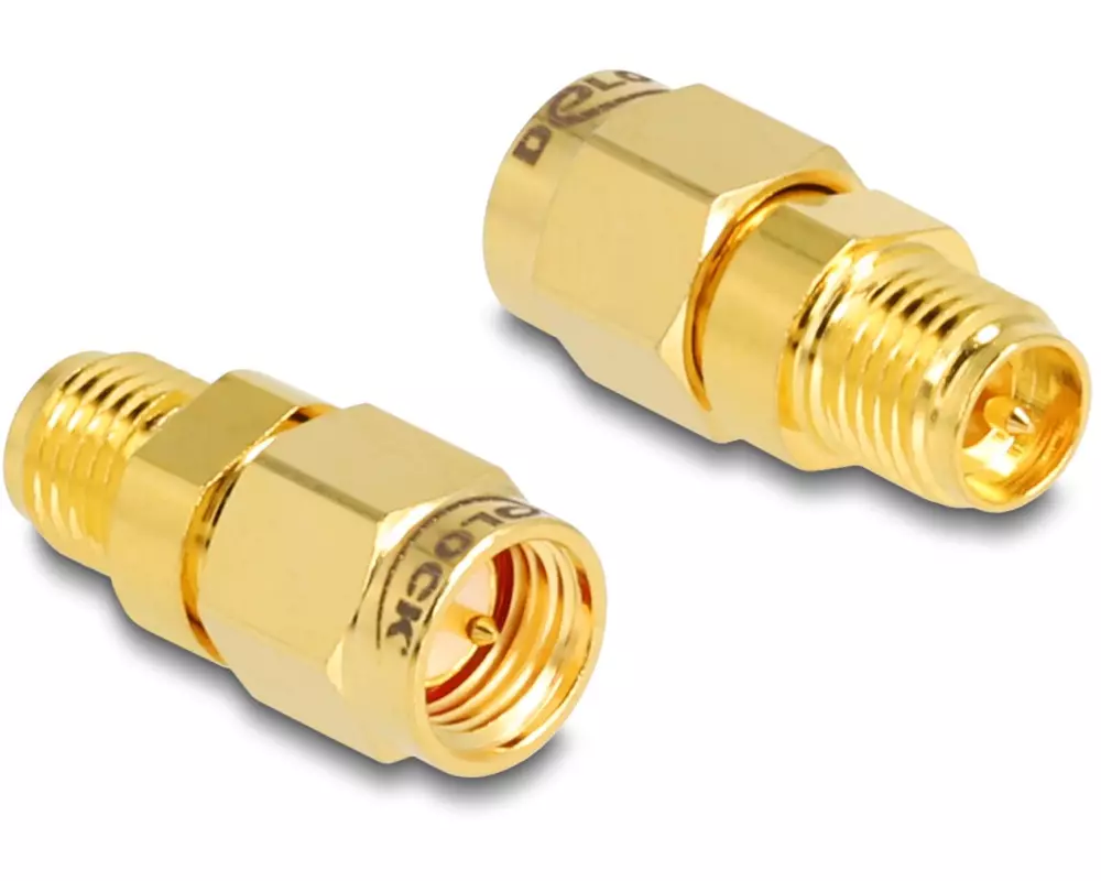 Delock Antennenadapter RP-SMA Buchse (f) - SMA Stecker (m)