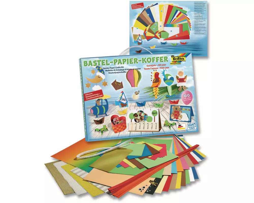 Folia Bastelpapier Bastelkoffer Ganzjahr Mehrfarbig