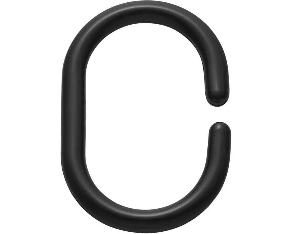 diaqua® Duschvorhanghaken Basic 12 Stück, Schwarz