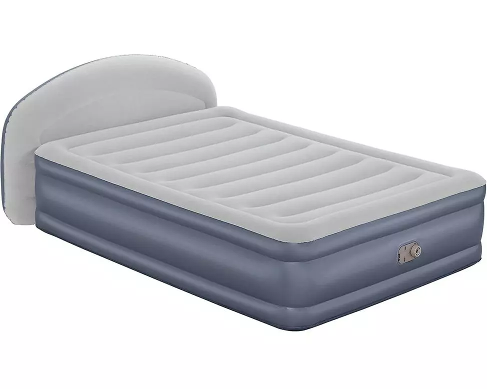 Bestway Luftbett Tritech Loungelux Headboard Blau/Grau, 229 x 152 cm