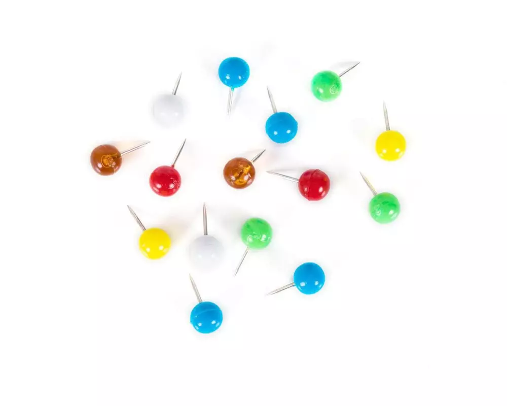 Bi-Office Reissnägel Memoboard rund Mehrfarbig, 200 Stück