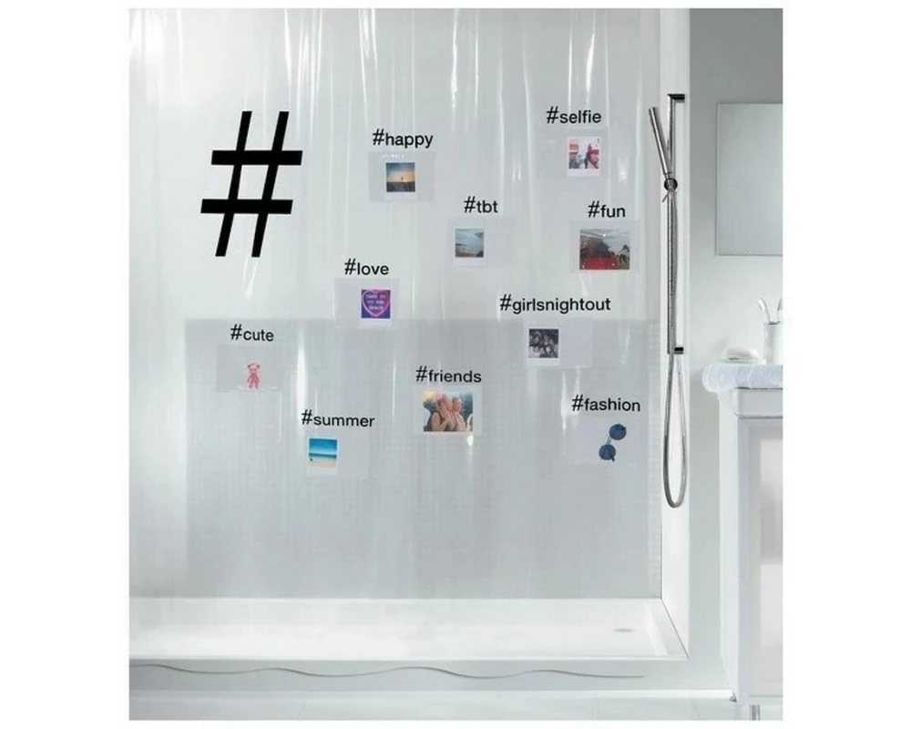 spirella Duschvorhang Peva Hashtag 180 x 200 cm