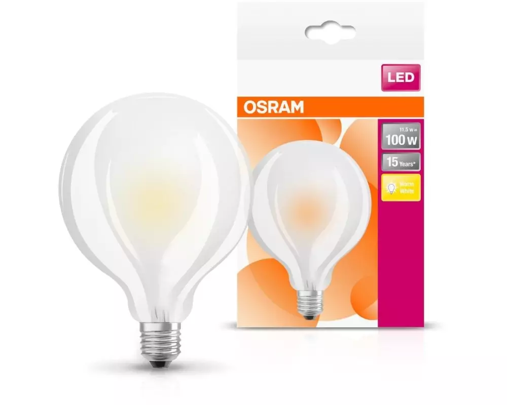 OSRAM Lampe Star Retrofit Globe, 12W, E27 Warmweiss (WW)