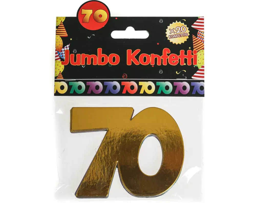 Trendcompany Konfetti 70. Geburtstag 7.5 x 10 cm, Mehrfarbig, 20 Stück