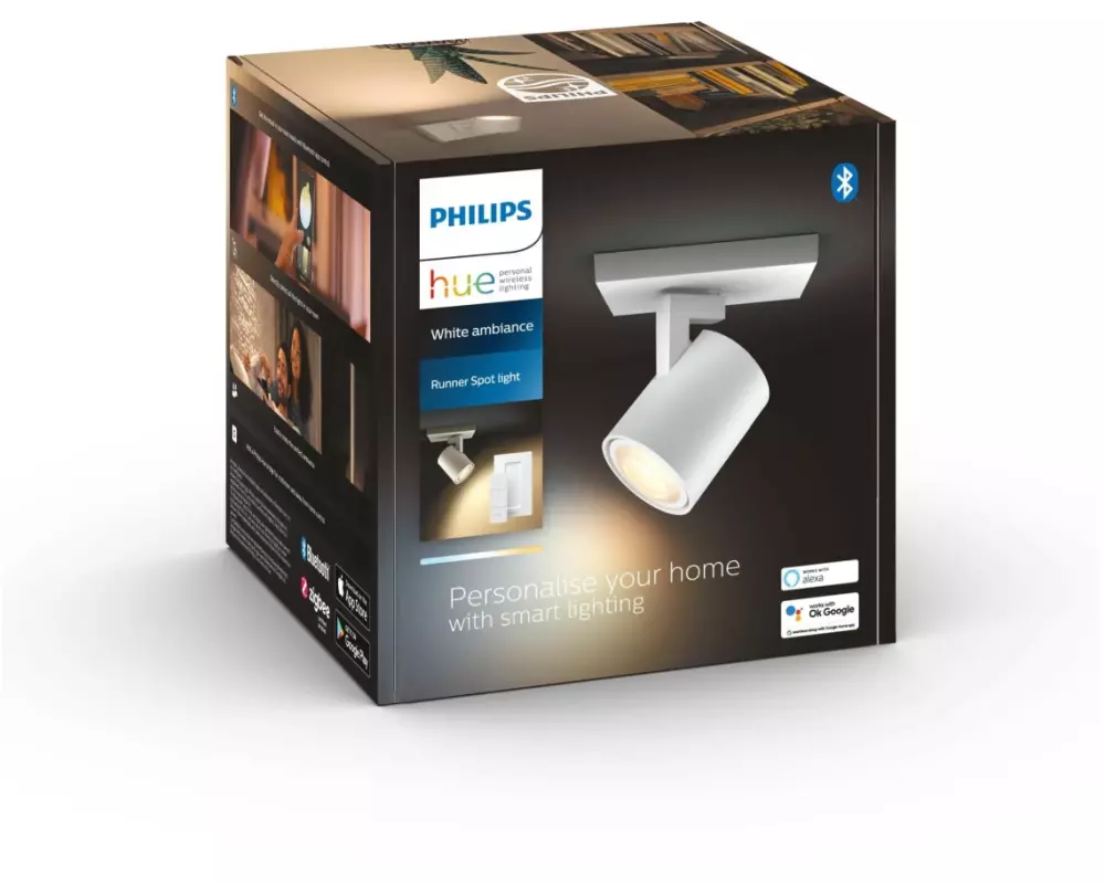Philips Hue Aufbauspot White Ambiance, Runner, 1 x GU10, Weiss