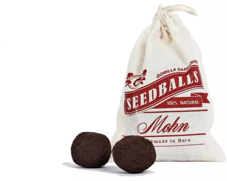 Gorilla Gardening Seedballs Mohn im Baumwollbeutel