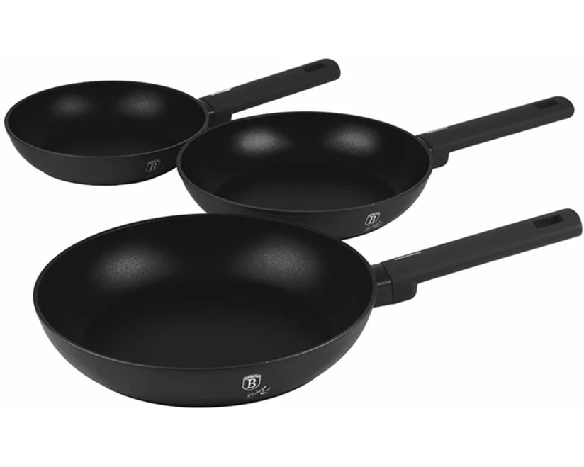 Berlinger Haus 3-teiliges Bratpfannen Set Ø 20/24/28 cm Matte Black Collection
