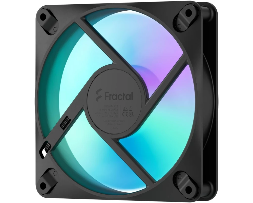 Fractal Design Dynamic 3 120 mm, RGB Schwarz, Reverse