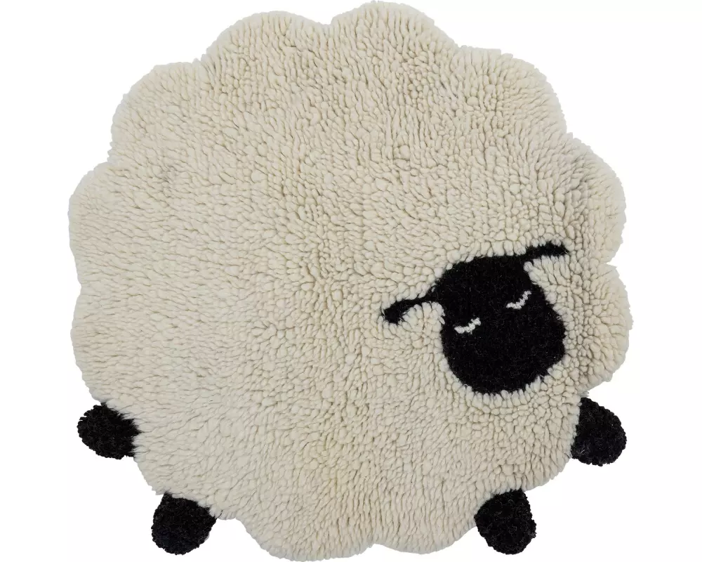 Bloomingville Spielteppich Dolly Schaf 84 x 84 cm, Weiss