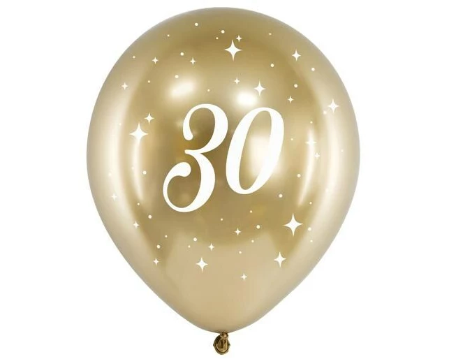 Partydeco PartyDeco Glossy Ballons 30, 6er-Set Gold