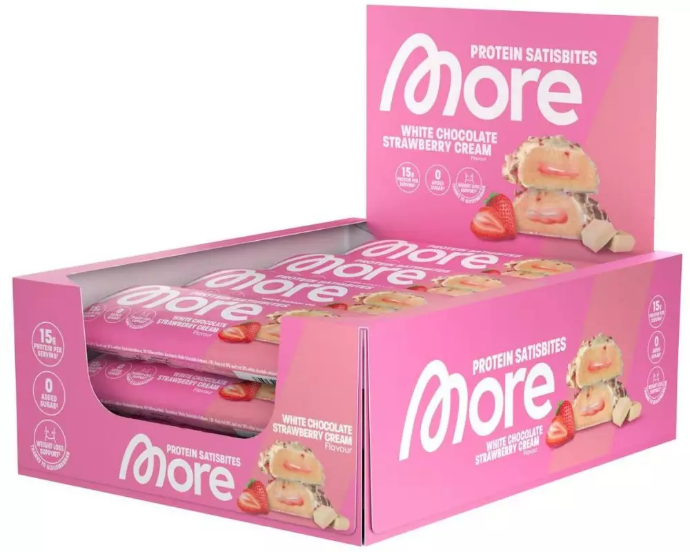 More Nutrition Protein Satisbites mit Schokolade und Keksstücken