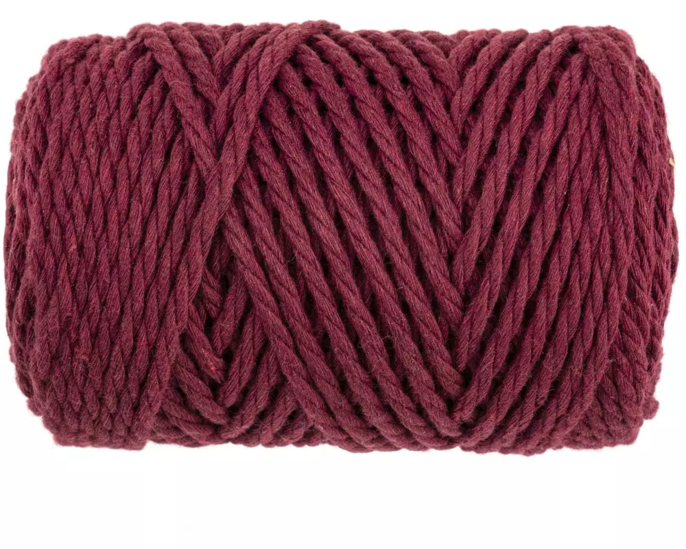Glorex Wolle Makramee Rope gedreht 63 m x 3 mm, 250g, Bordeaux