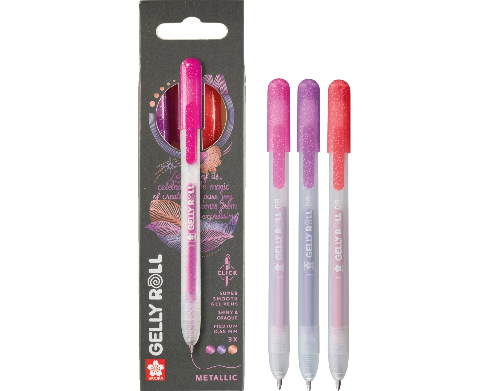 SAKURA Gelly Roll 0.8mm PXGBRAMET3C Metallic, ass. 3 Stück