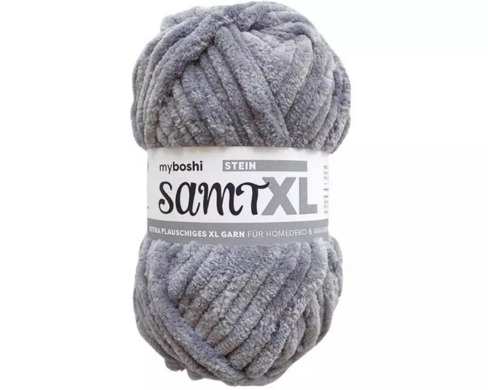 myBoshi Wolle Chenille Samt XL Stein, 100 g, 40 m