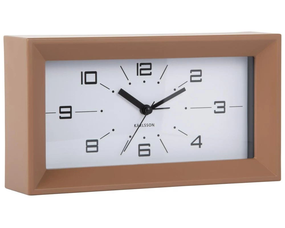 KARLSSON Wecker Lujo Rectangle Mocha Brown