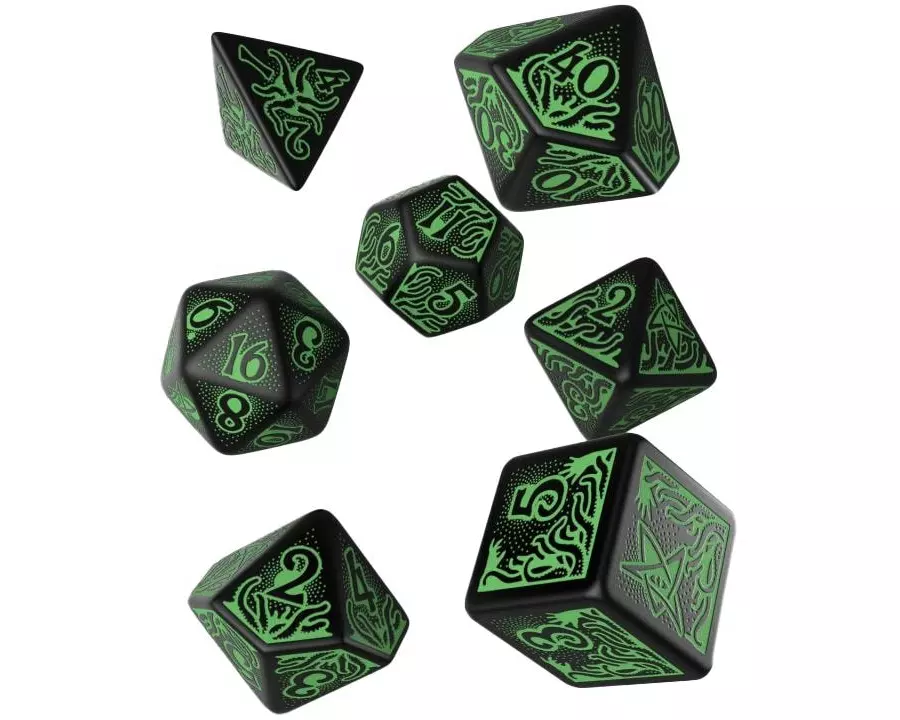 Q Workshop RPG-Würfelset Call of Cthulhu Black & green Dice Set 7 Stk.