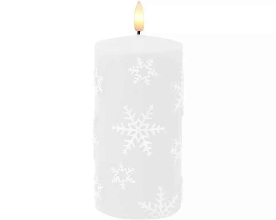 Dameco LED Kerze Schneeflocke, 7.5 cm x 15 cm