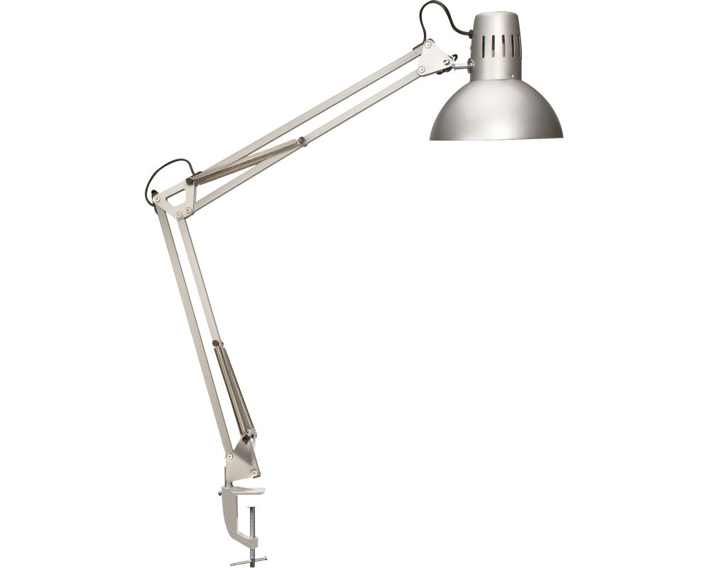 MAUL Tischleuchte MAULstudy 8230595 silber, E27, Klemmfuss