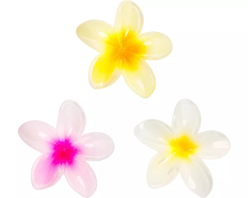 Brushworks Claw Clips Tropical Flower, 3er-Pack