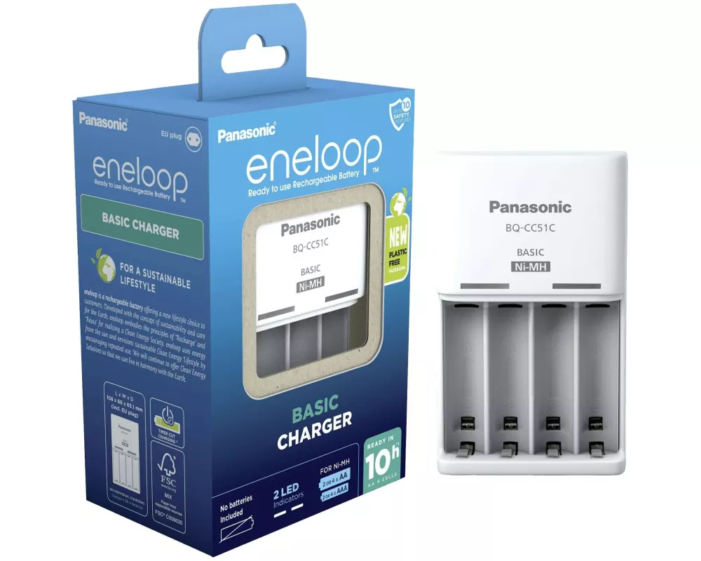 Panasonic Ladegerät eneloop Basic Charger BQ-CC51C