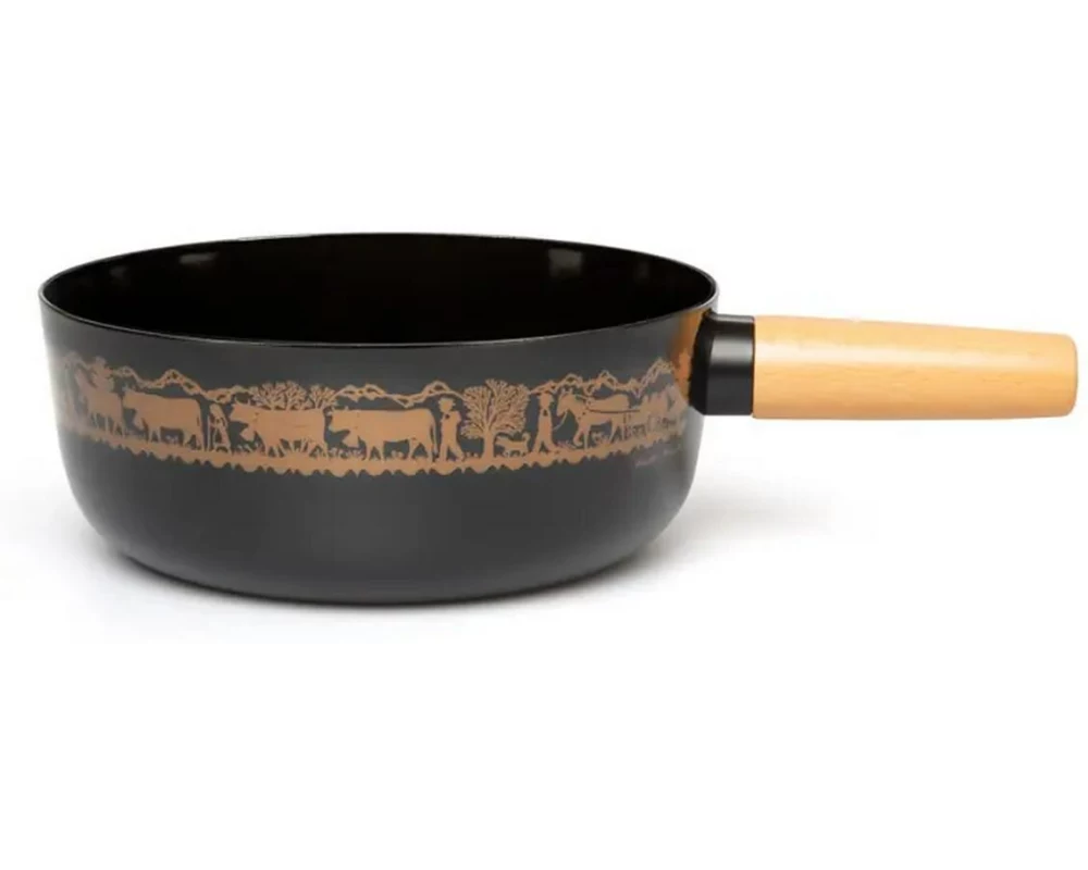 Stöckli Fondue-Caquelon Emotion Alpaufzug 21 cm, Schwarz