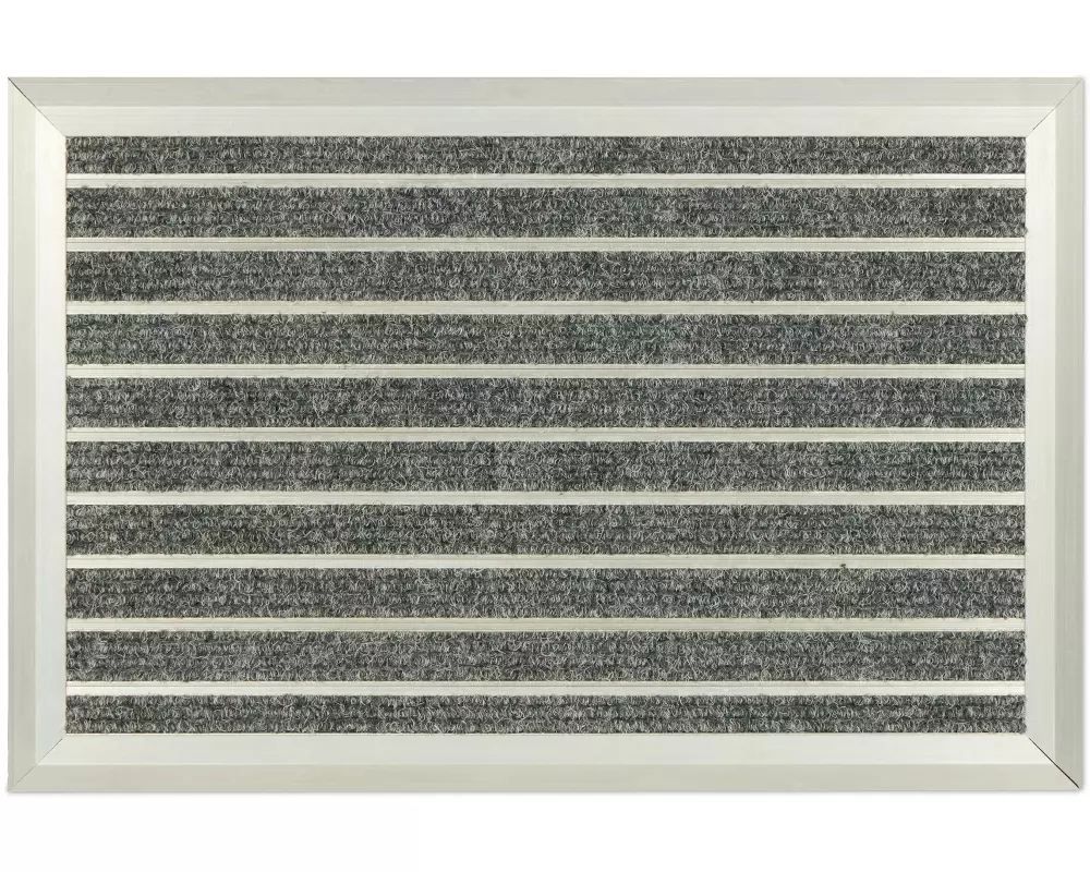 relaxdays Fussmatte Aluminium 40 cm x 60 cm, Grau/Silber