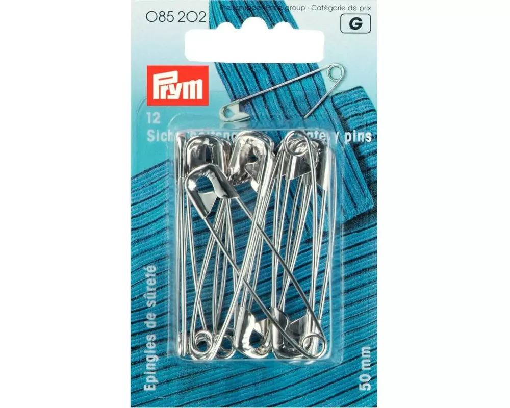 Prym Sicherheitsnadel Nr. 3, 50 mm, 12 Stück